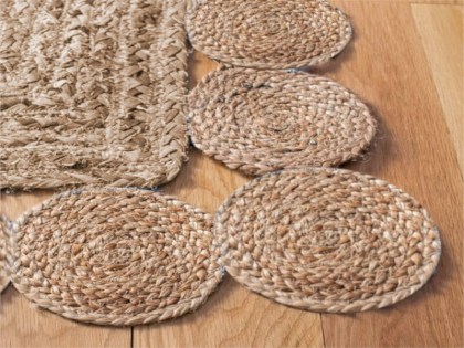 Χαλί Γιούτα Ορθογώνιο Cycle Βαμβακερό Γαρύφαλλο Πλέξη | Γαρύφαλλο - Λευκά Είδη